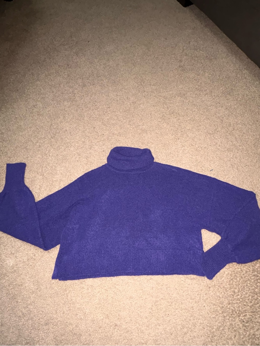 Urban Outfitters Royal Purple Cropped Turtleneck Sweater